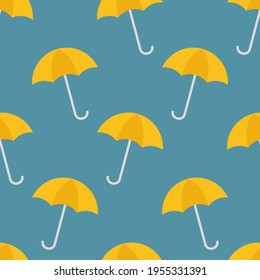 Seamless pattern of yellow umbrellas.