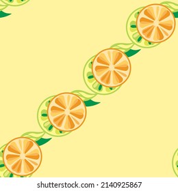 seamless pattern yellow vintage slices of lime and orange juice cocktail vector