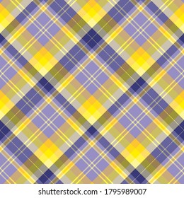 Seamless pattern in yellow and violet colors for plaid, fabric, textile, clothes, tablecloth and other things. Vector image. 2