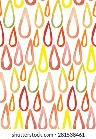 Seamless pattern with yellow watercolor drops