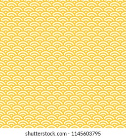 Seamless Pattern with Yellow and White Abstract Ornament. Vector Waves Texture