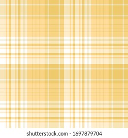 Seamless pattern in yellow and white colors for plaid, fabric, textile, clothes, tablecloth and other things. Vector image. 