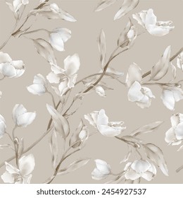 Seamless Pattern With Yellow  Wildflowers In A Watercolor,Style