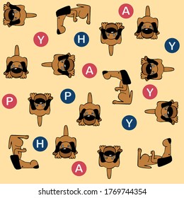 Seamless pattern with yoga for dogs