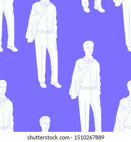 seamless pattern Young man in a business suit vector illustration