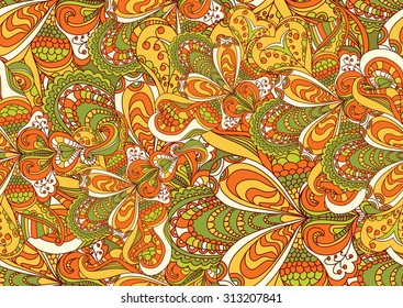 Seamless pattern for your design with zentangle style ornament.Hand drawn vector illustration.