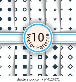 Seamless pattern for your work. Simple pattern icon circle, square, tor star