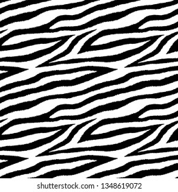 Seamless pattern with zebra fur print. Vector wallpaper. 