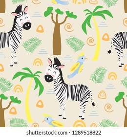 seamless pattern with zebra in Scandinavian style - vector illustration, eps