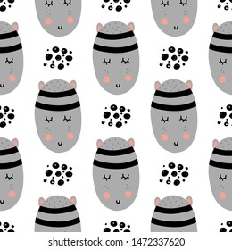 Seamless pattern zebra Scandinavian style, vector illustration. Design for fabric, wrapping, textile, wallpaper, apparel.
