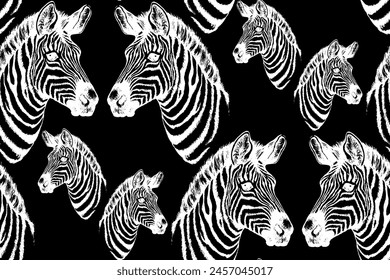 Seamless pattern of zebra. Suitable for fabric, mural, wrapping paper and the like. 