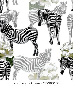 seamless pattern of zebras