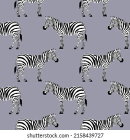 Seamless pattern with zebras. Abstract zebra. Wallpaper, print, paper, packaging, textile design. Vector illustration.