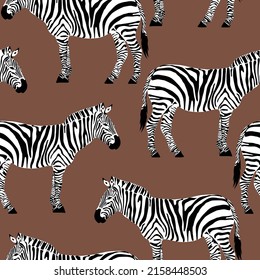 Nahtloses Muster mit Zebras. Abstrakter Zebra. Tapete, Druck, Papier, Verpackung, Textildesign. Vektorgrafik.