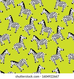 Seamless pattern with zebras. Background for textile, fabric, wrapping paper, web and other design.