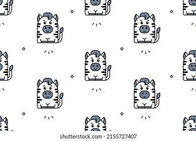 Seamless pattern with Zebras. Icon design. Template elements