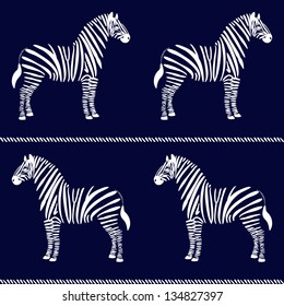 Seamless pattern with zebras and stripes
