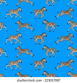 Seamless pattern with zebras. Vector seamless texture for wallpapers, pattern fills, web page backgrounds