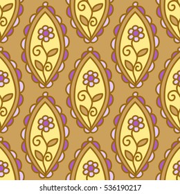 seamless pattern with zenart leaves