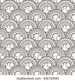 Seamless pattern in a zentangle style. Doodle abstract endless design. Vector illustration for coloring books.