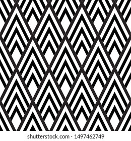 Seamless pattern with zigzag black and white lines.