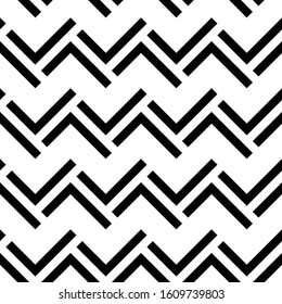Seamless pattern. Zigzag broken lines background. Linear ornament. Curves motif. Jagged stripes image. Triangular waves backdrop. Wavy shapes wallpaper. Digital paper, abstract backdrop. Vector art.