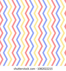 Seamless pattern of zigzag with colorful on white background