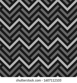 Seamless pattern. Zigzag lines, curves background. Linear ornament. Striped motif. Jagged stripes image. Mosaic backdrop. Wavy shapes wallpaper. Digital paper, abstract backdrop. Vector illustration.