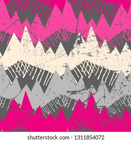 Seamless pattern with zigzag lines and the drops. Vector seamless texture for web, print, home decor, textile, wrapping paper, wallpaper, invitation card background, spring summer fashion fabric