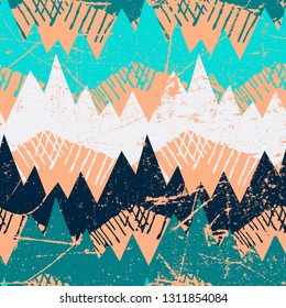 Seamless pattern with zigzag lines and the drops. Vector seamless texture for web, print, home decor, textile, wrapping paper, wallpaper, invitation card background, spring summer fashion fabric