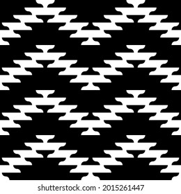 Seamless pattern. Zigzag lines. Ethnic ornament. Embroidery background. Tribal wallpaper. Ethnical folk image. Tribe motif. Ancient mosaic. Geometric digital paper. Wavy stripes. Textile print.