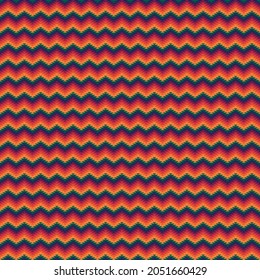 Seamless pattern. Zigzag lines. Ethnic ornament. Embroidery background. Tribal wallpaper. Ethnical folk image. Tribe motif. Ancient mosaic. Geometric paper. Wavy stripes vector. Textile print