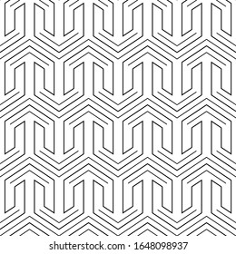 Seamless pattern. Zigzag lines, figures wallpaper. Ethnic motif. Tribal background. Curves ornament. Folk image. Linear backdrop. Digital paper, textile print, web design, abstract.