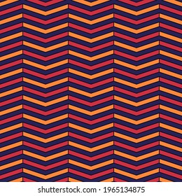 Seamless pattern. Zigzag lines ornament. Jagged stripes. Waves ornate. Curves image. Wavy figures background. Repeated chevrons. Herringbone motif. Ethnic paper, tribal print, geometric web design.