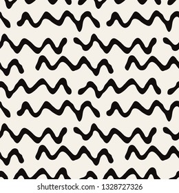 Seamless pattern with zigzag stripes. Bold rough hand drawn background. Can be used as swatch for illustrator.