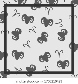 Seamless pattern.  zodiac aries scarf pattern design. Scarf pattern design with leaf motif. Hijab fashion.