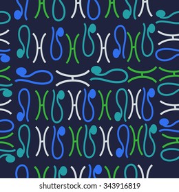 Seamless   pattern  of zodiac  motif, doodles, objects, Aries,Pisces signs. Hand drawn.