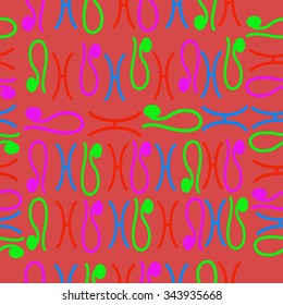 Seamless   pattern  of zodiac  motif, doodles, objects, Aries,Pisces signs. Hand drawn.