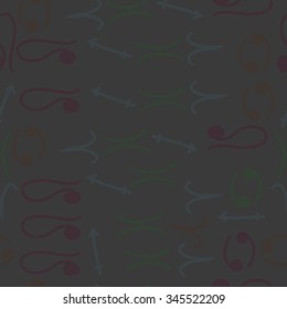 Seamless pattern  of zodiac  motif, doodles, objects, Cancers, Lion, Aries, Sagittarius, Pisces signs. Hand drawn.