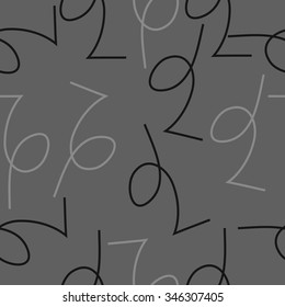Seamless pattern  of zodiac  motif, doodles, objects, Capricorn signs. Hand drawn.
