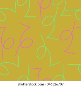 Seamless pattern  of zodiac  motif, doodles, objects, Capricorn signs. Hand drawn.
