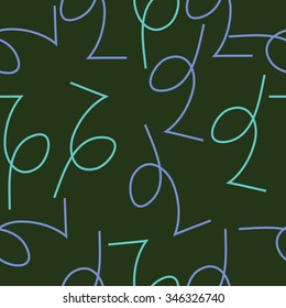 Seamless pattern  of zodiac  motif, doodles, objects, Capricorn signs. Hand drawn.