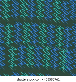 Seamless pattern of zodiac  motif, zigzags,aquarius. Hand drawn.