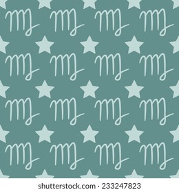 Seamless pattern with zodiac sign