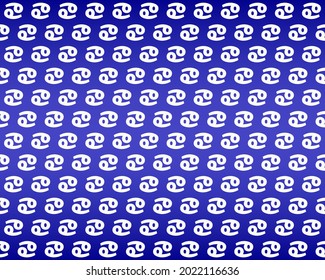 Seamless pattern with zodiac sign cancer. For textile, wallpaper and background design. Vector illustration