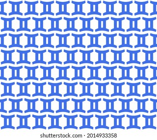 Seamless pattern with zodiac sign gemini. For textile, wallpaper and background design. Vector illustration