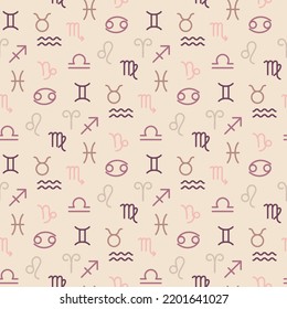 seamless pattern with zodiac signs