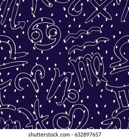 Seamless pattern with zodiac signs