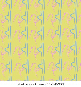 Seamless   pattern of zodiac signs, doodles, libra, capricorn,object. Hand drawn.