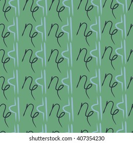 Seamless   pattern of zodiac signs, doodles, libra, capricorn,object. Hand drawn.